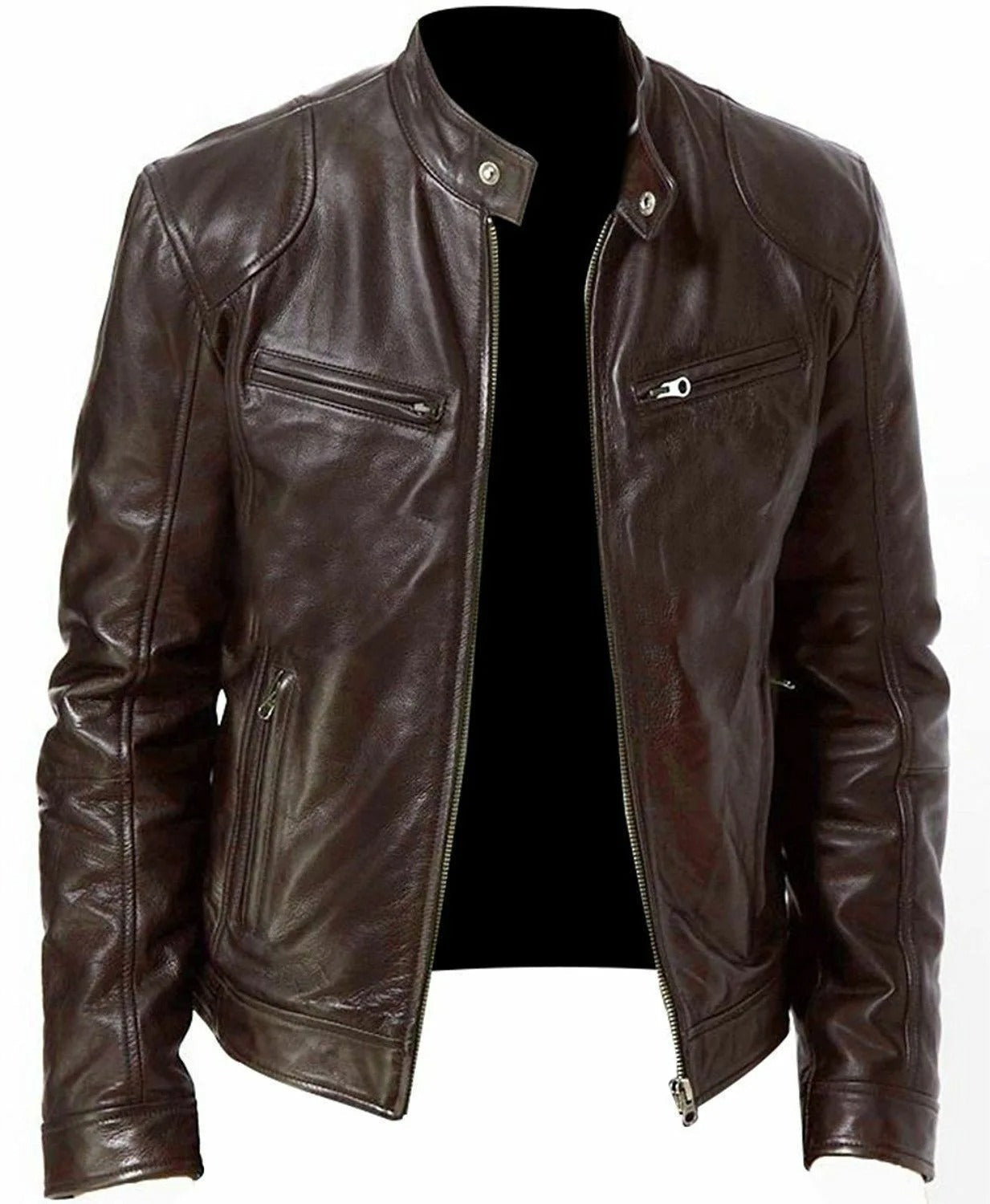Veste en cuir homme élégante et chaude pour l'hiver 7