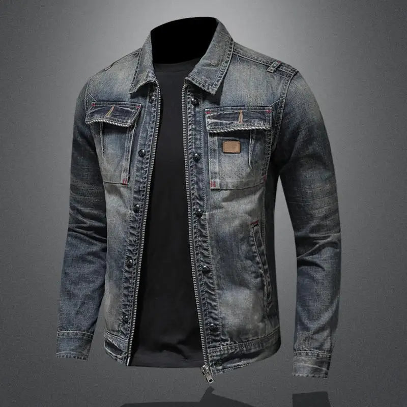 Veste en denim homme rétro pour le printemps en jean de qualité 0