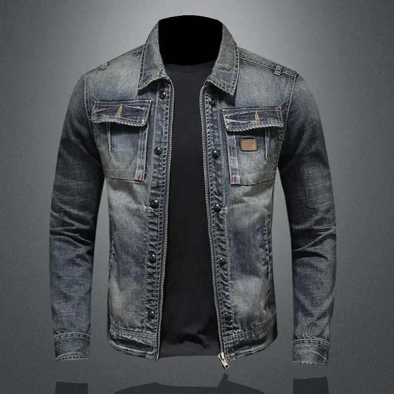 Veste en denim homme rétro pour le printemps en jean de qualité 4