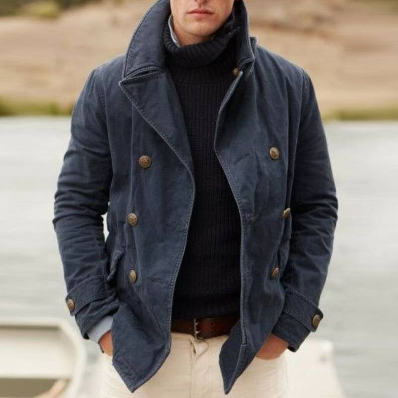 Veste en velours côtelé pour homme avec col montant 0