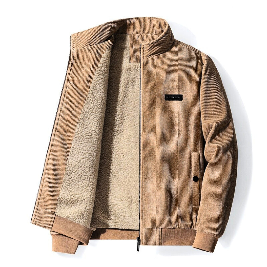 Veste en velours côtelé rétro pour homme avec doublure sherpa 4