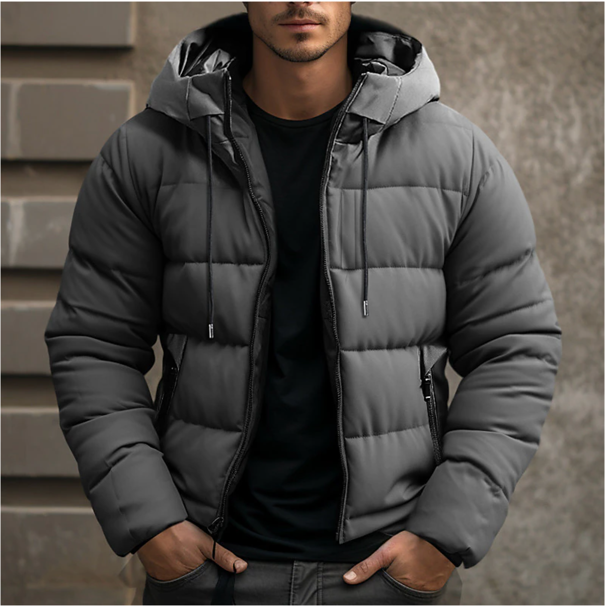 Veste imperméable pour homme en bleu, gris ou noir 2