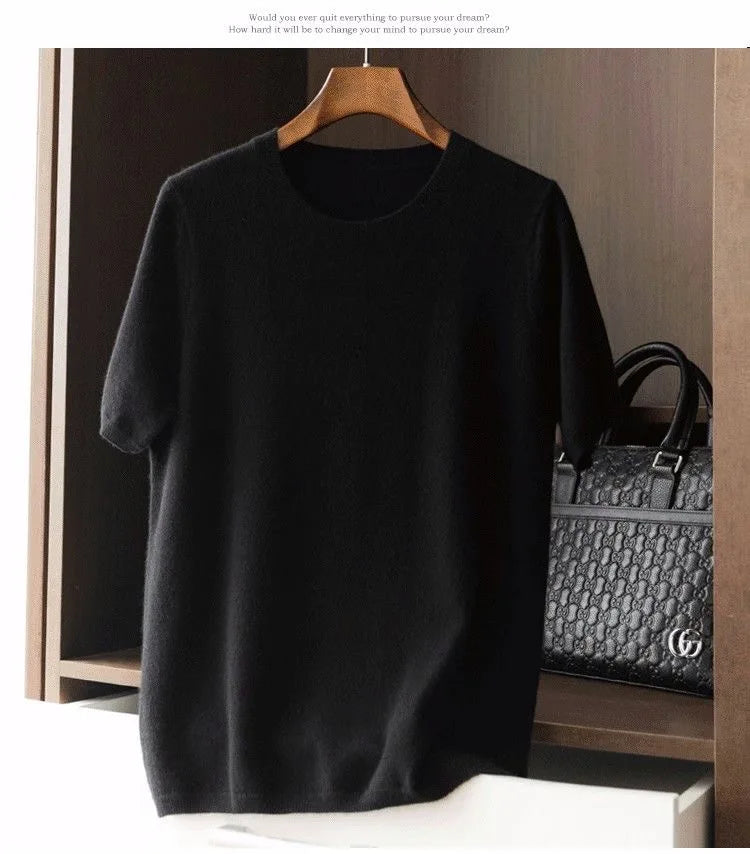 T-shirt d'été en cachemire pur pour homme