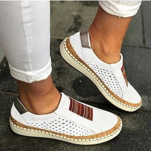 Baskets Slip-On Femme en Cuir PU avec Semelle Rembourrée 0