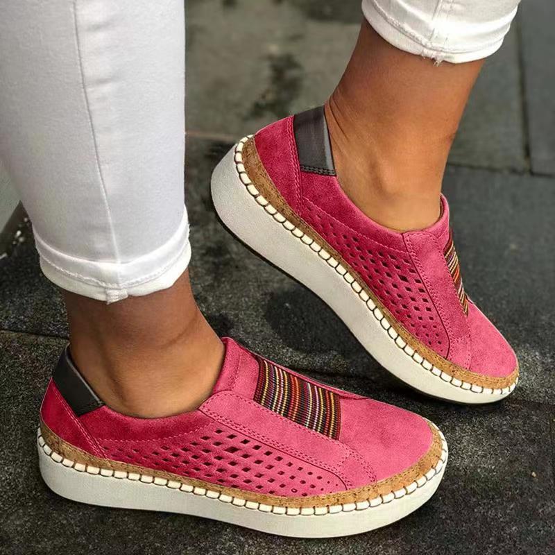 Baskets Slip-On Femme en Cuir PU avec Semelle Rembourrée 1