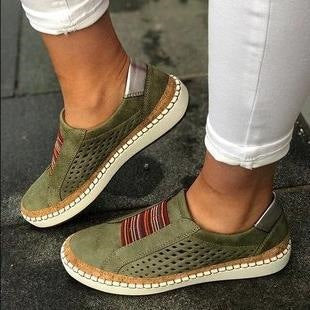 Baskets Slip-On Femme en Cuir PU avec Semelle Rembourrée 3