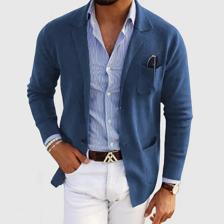 Blazer homme en tricot léger décontracté pour toutes occasions 0