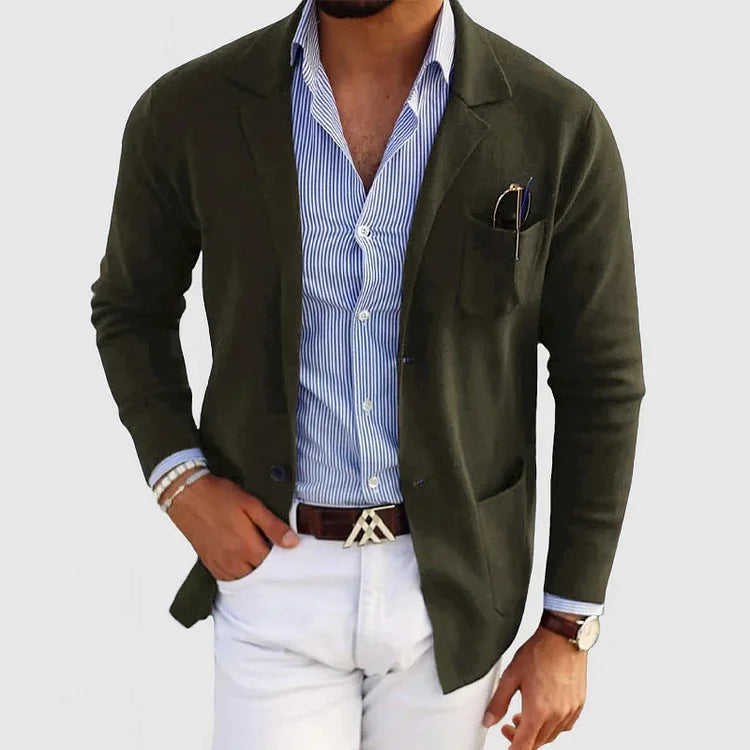 Blazer homme en tricot léger décontracté pour toutes occasions 1