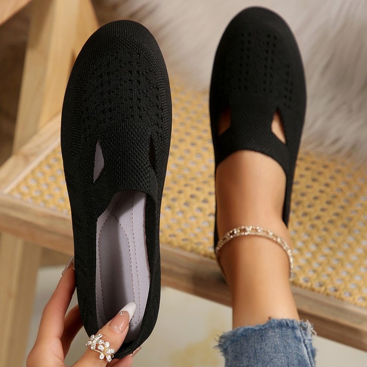 Chaussures à enfiler femme en tricot doux avec soutien orthopédique 0