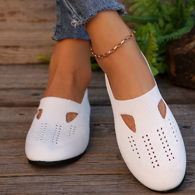 Chaussures à enfiler femme en tricot doux avec soutien orthopédique 1