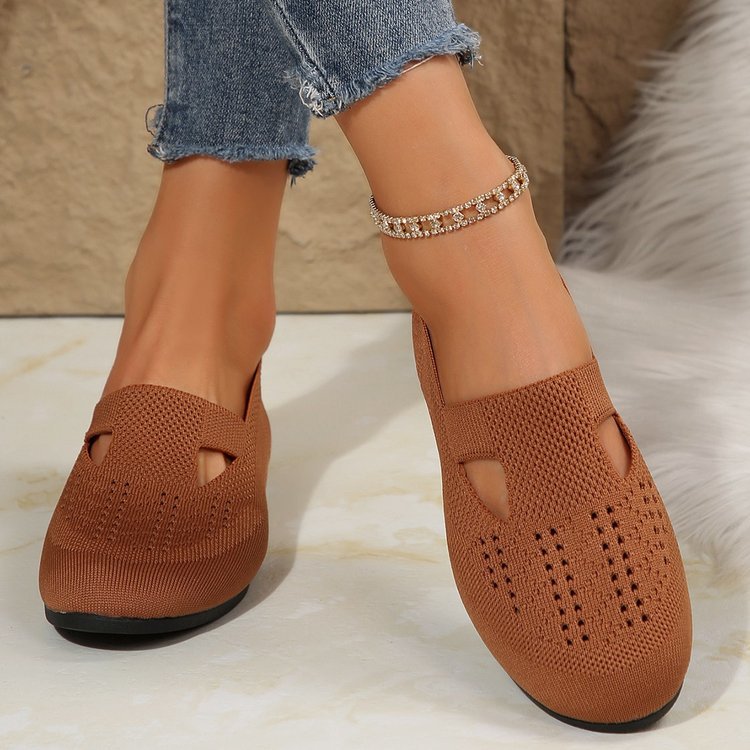 Chaussures à enfiler femme en tricot doux avec soutien orthopédique 4