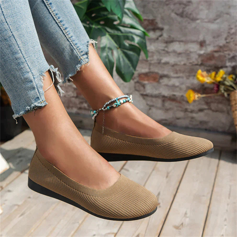 Chaussures à enfiler pour femme en tricot respirant 0