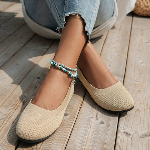 Chaussures à enfiler pour femme en tricot respirant 1