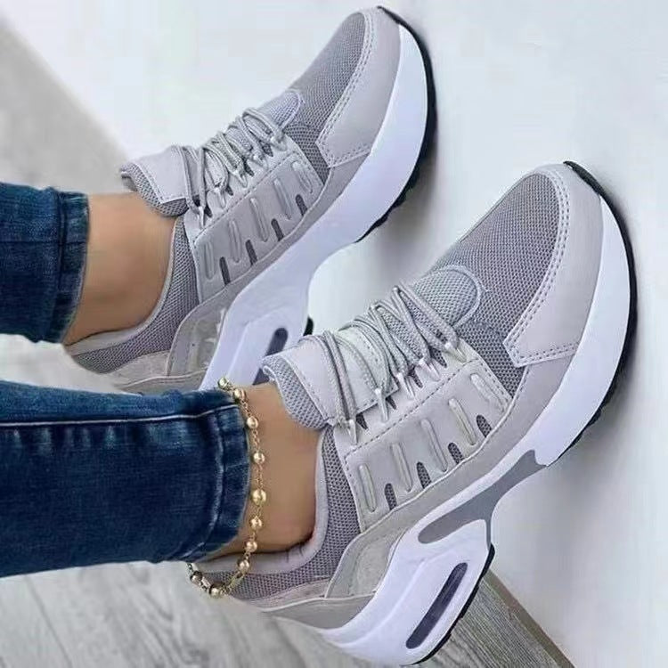 Chaussures de sport orthopédiques femme en mesh respirant avec talon compensé 1