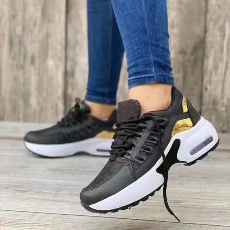 Chaussures de sport orthopédiques femme en mesh respirant avec talon compensé 2