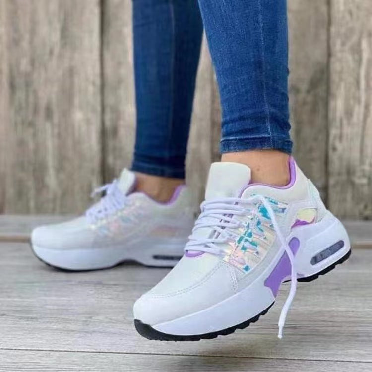 Chaussures de sport orthopédiques femme en mesh respirant avec talon compensé 3