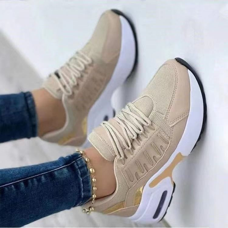 Chaussures de sport orthopédiques femme en mesh respirant avec talon compensé 5