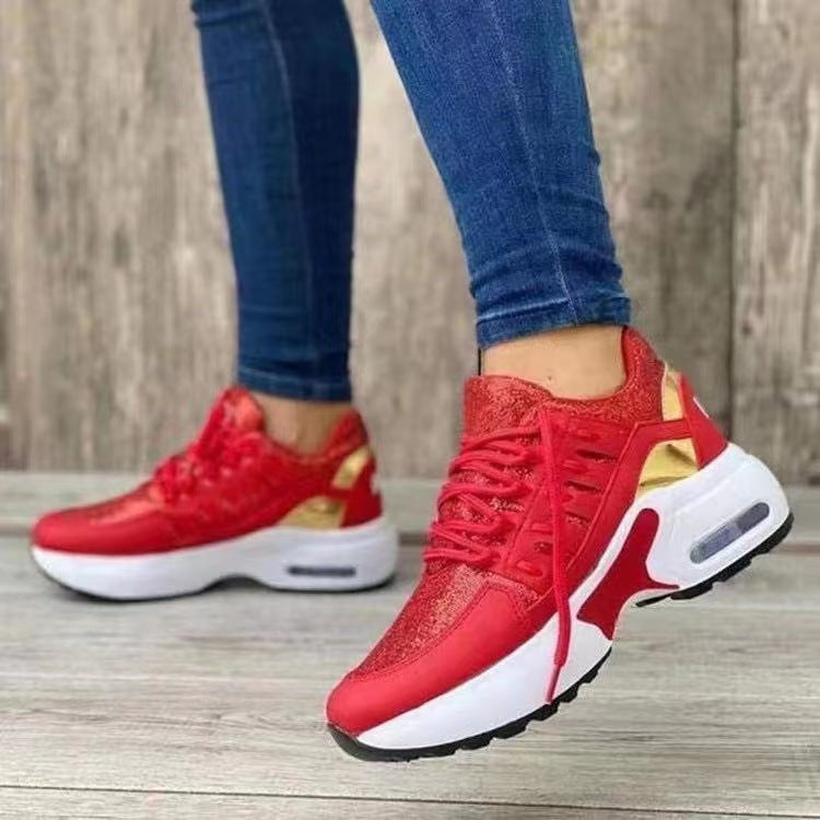 Chaussures de sport orthopédiques femme en mesh respirant avec talon compensé 6