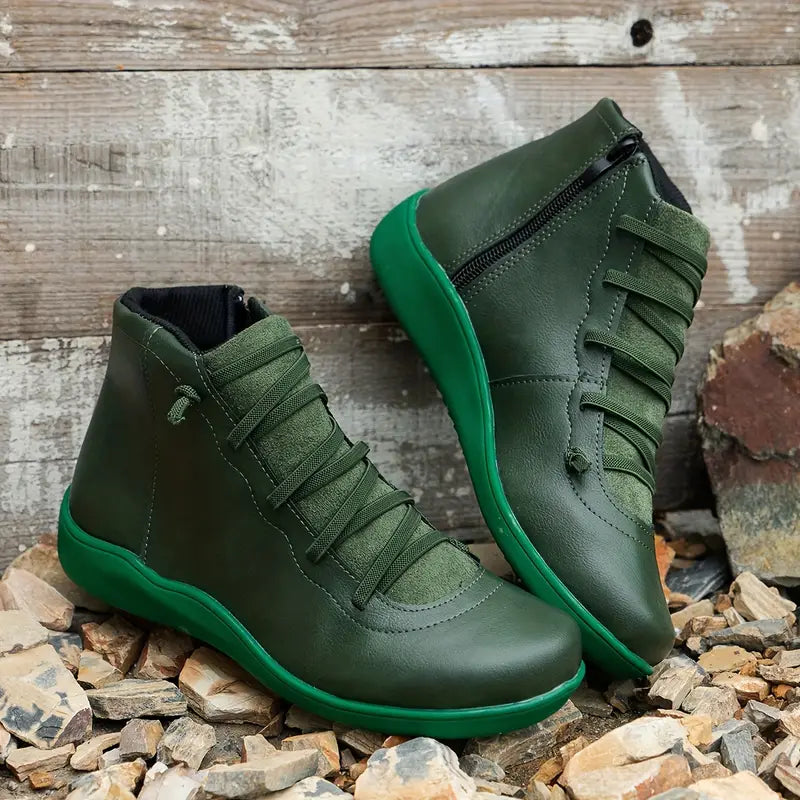 Chaussures orthopédiques en cuir pour femme avec fermeture éclair 2