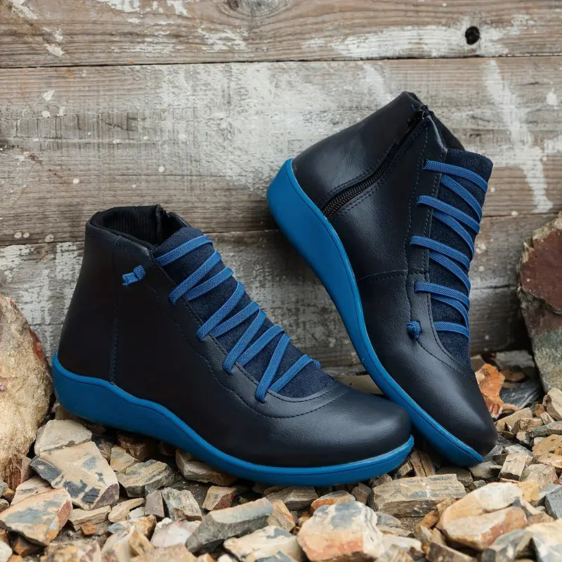 Chaussures orthopédiques en cuir pour femme avec fermeture éclair 3
