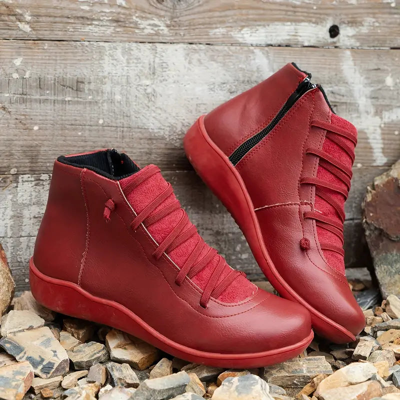 Chaussures orthopédiques en cuir pour femme avec fermeture éclair 4