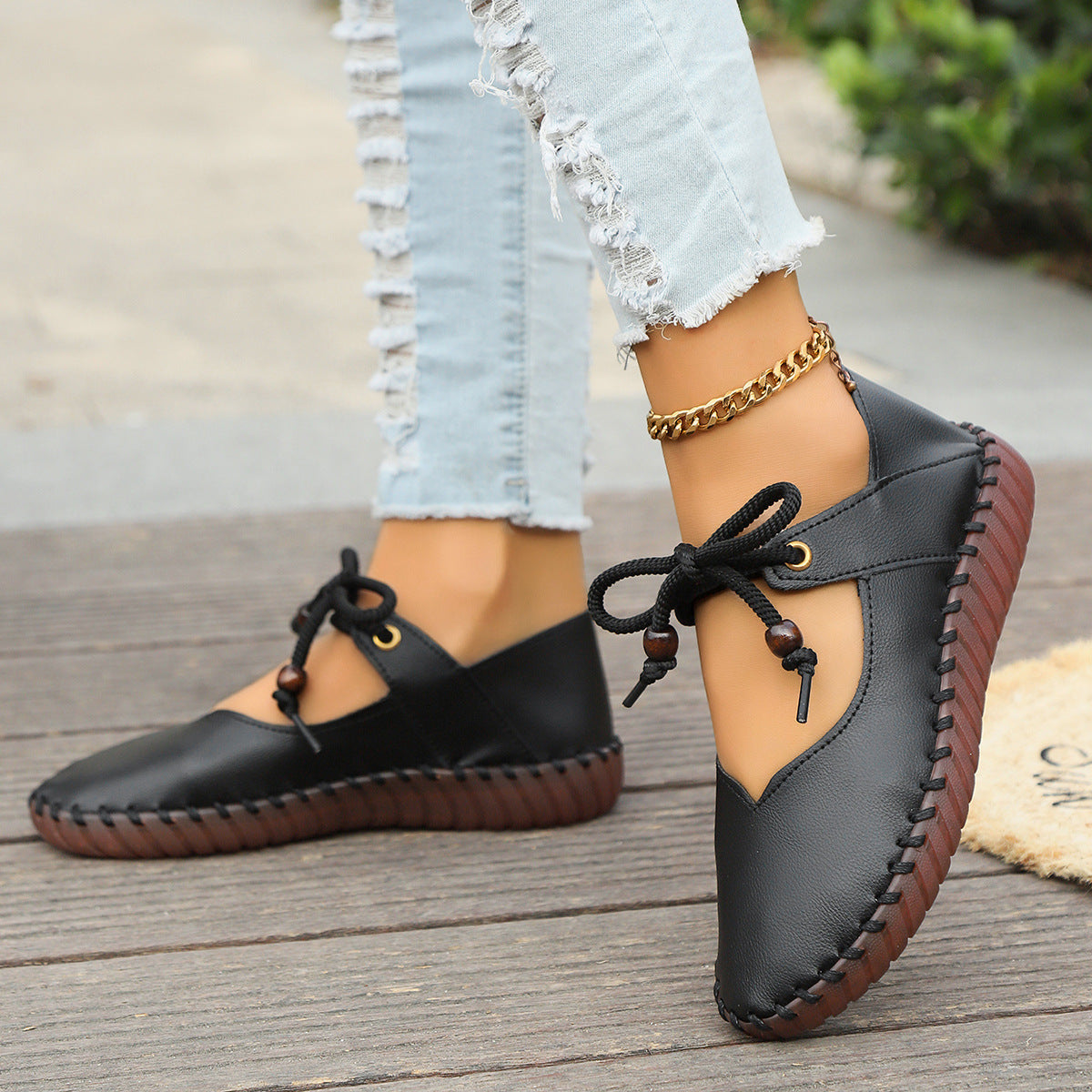 Chaussures orthopédiques femme en cuir PU avec lacets 0