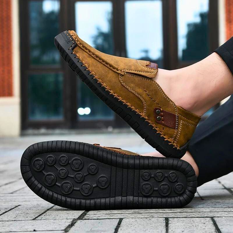 Chaussures orthopédiques slip-on pour homme en cuir synthétique 5