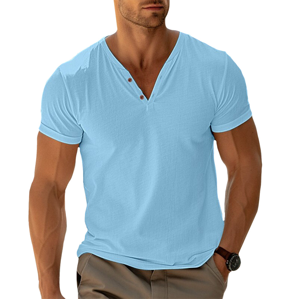 Chemise Henley homme élégante en tissu organique 1