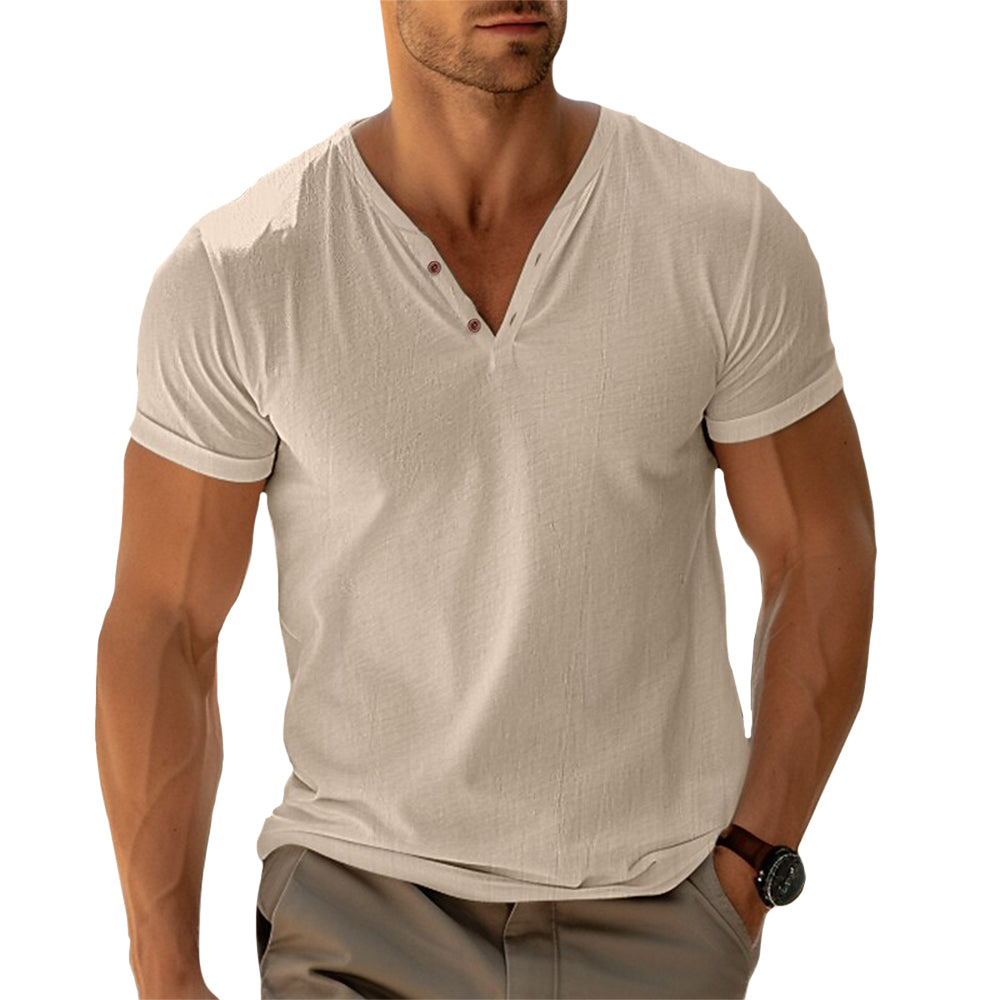 Chemise Henley homme élégante en tissu organique 2