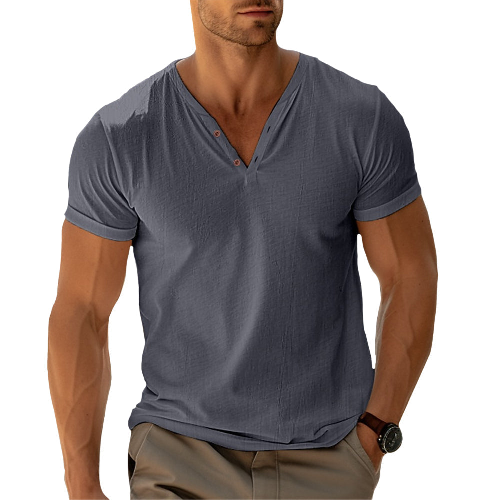 Chemise Henley homme élégante en tissu organique 3