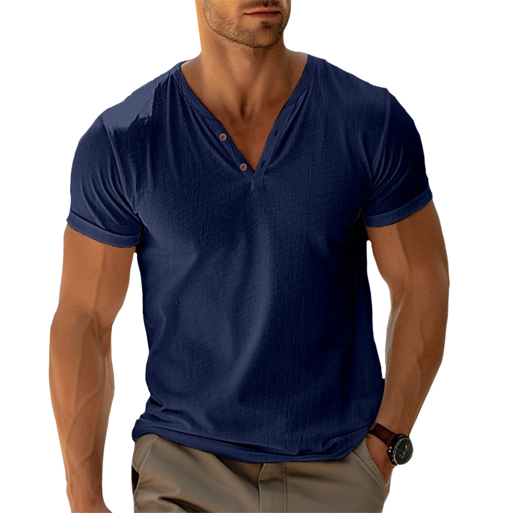 Chemise Henley homme élégante en tissu organique 4