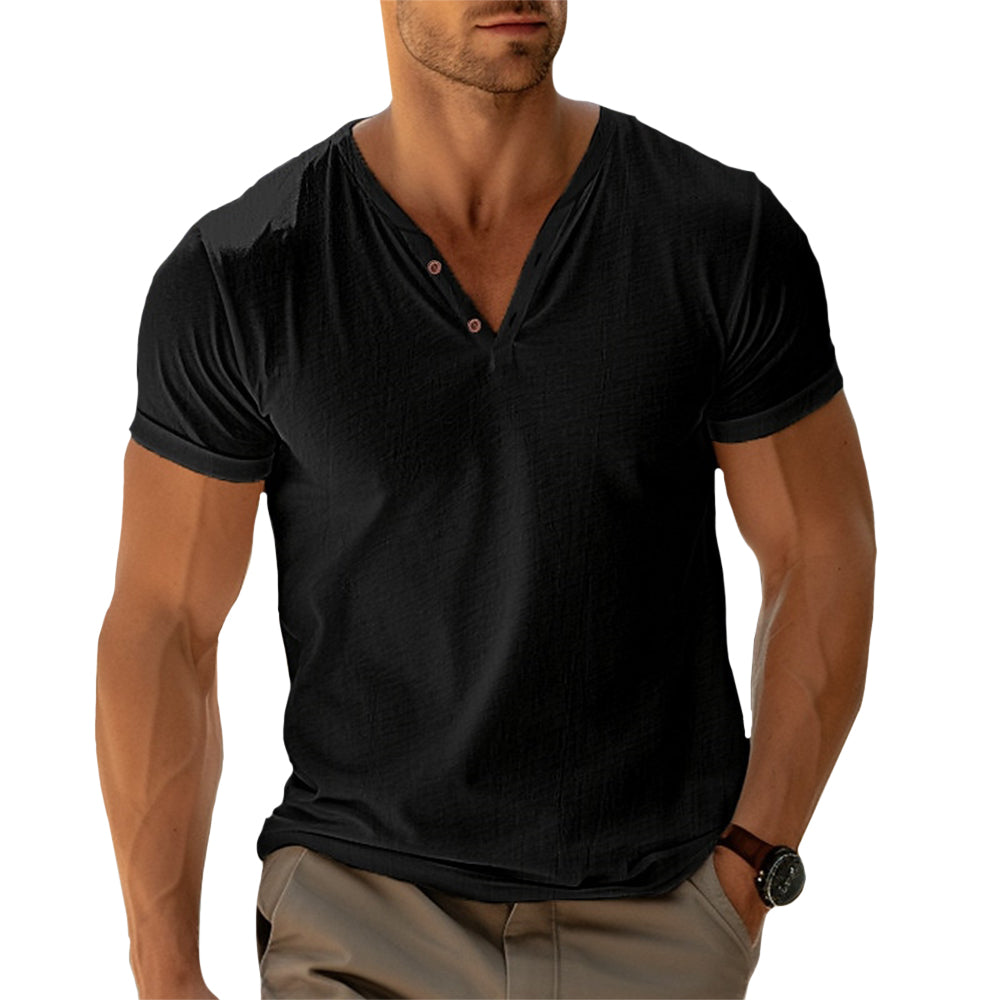Chemise Henley homme élégante en tissu organique 5