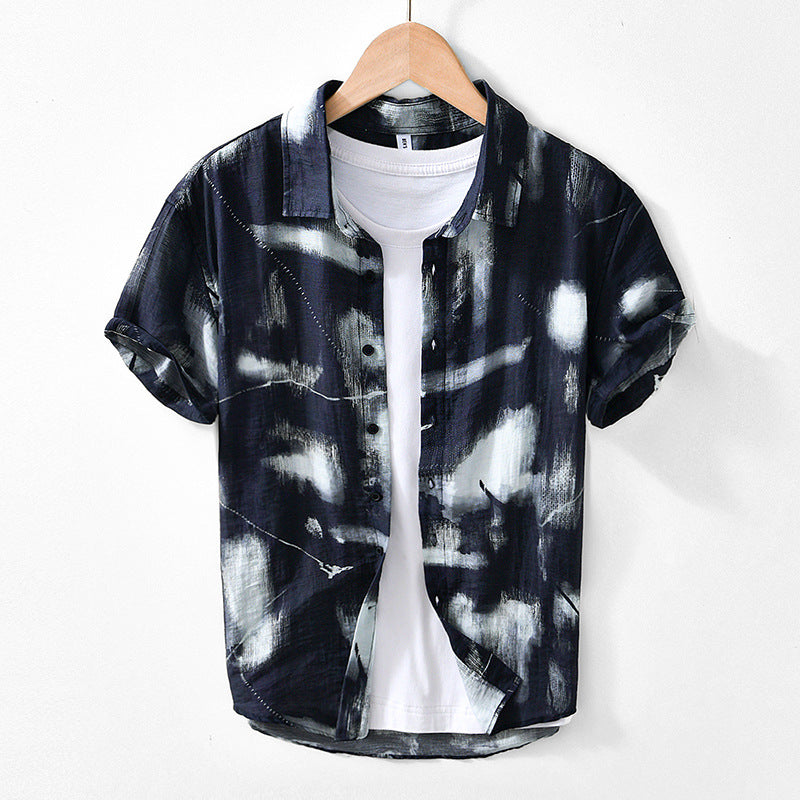 Chemise à manches courtes imprimée en coton pour homme 6
