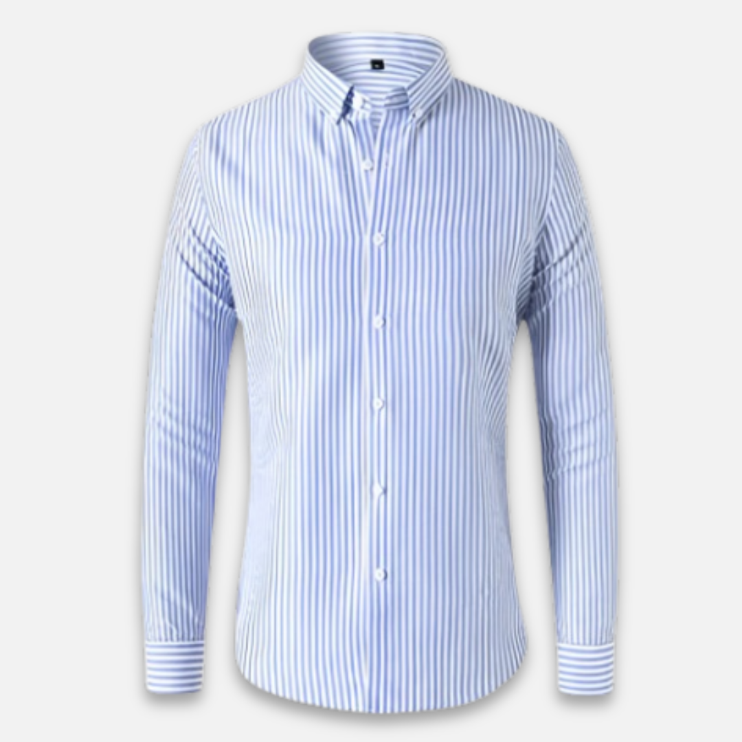 Chemise à rayures en coton premium pour homme élégante 1