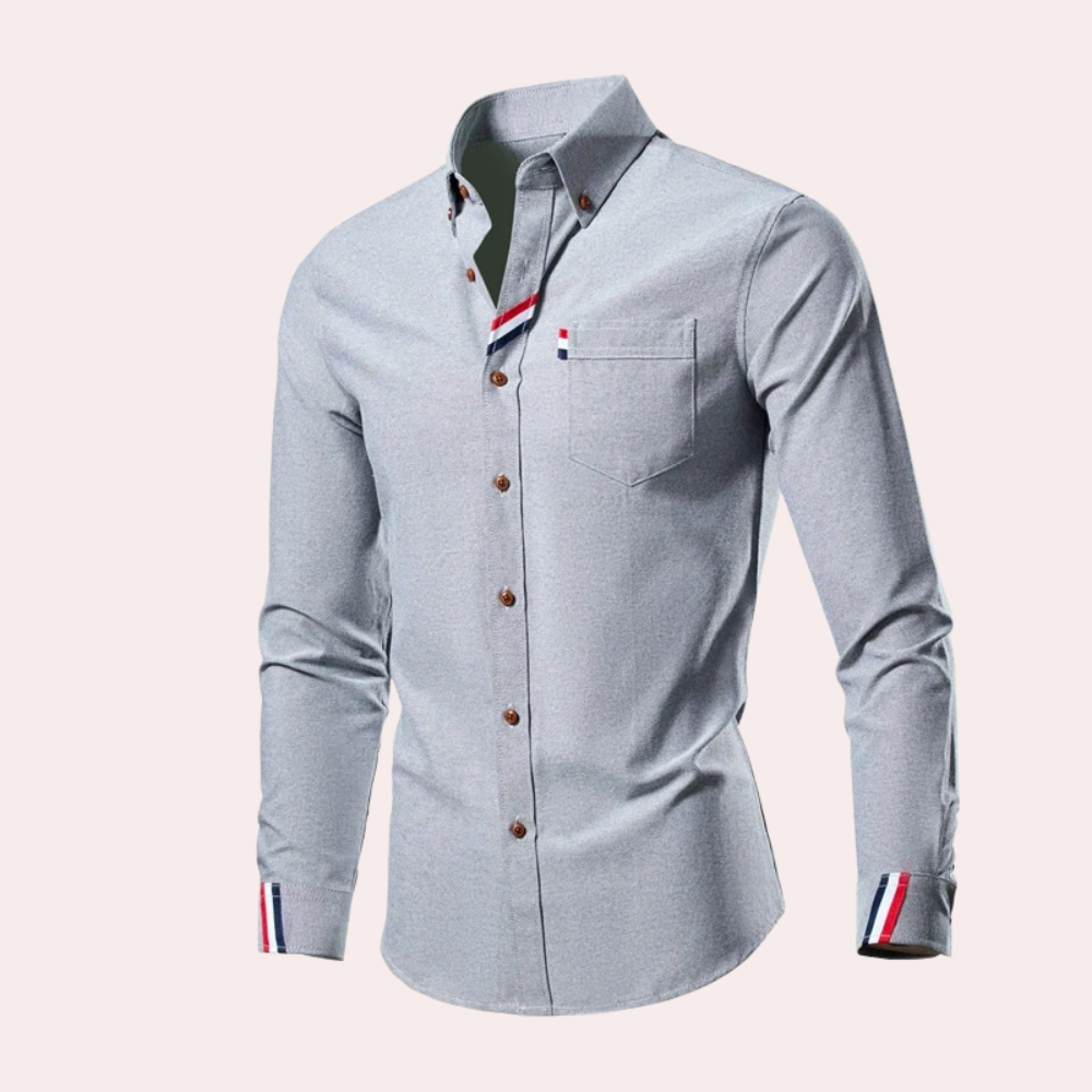 Chemise ajustée en coton pour homme, élégante et polyvalente 0