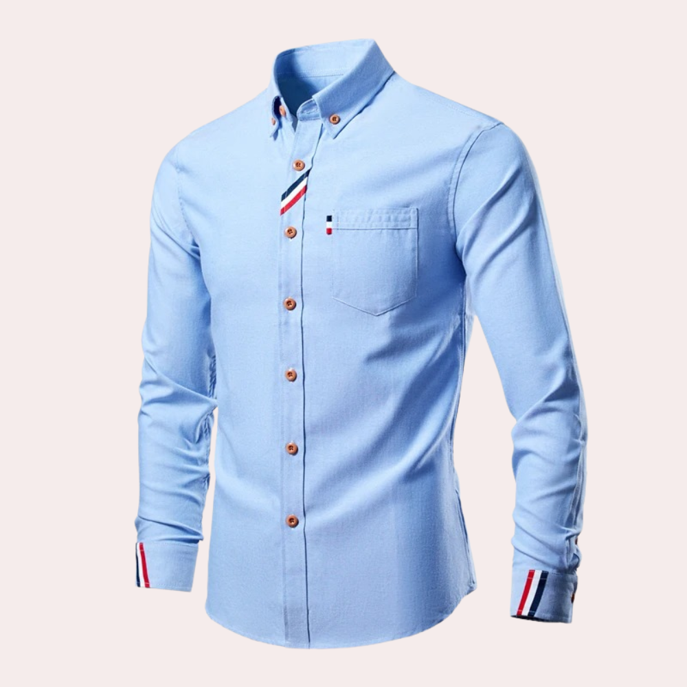 Chemise ajustée en coton pour homme, élégante et polyvalente 1