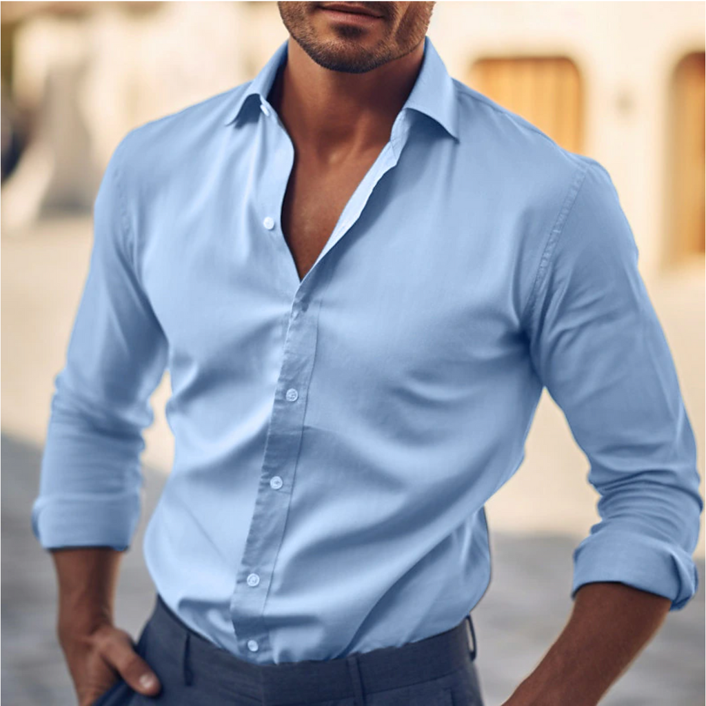 Chemise classique en coton pour homme, élégante et confortable 0