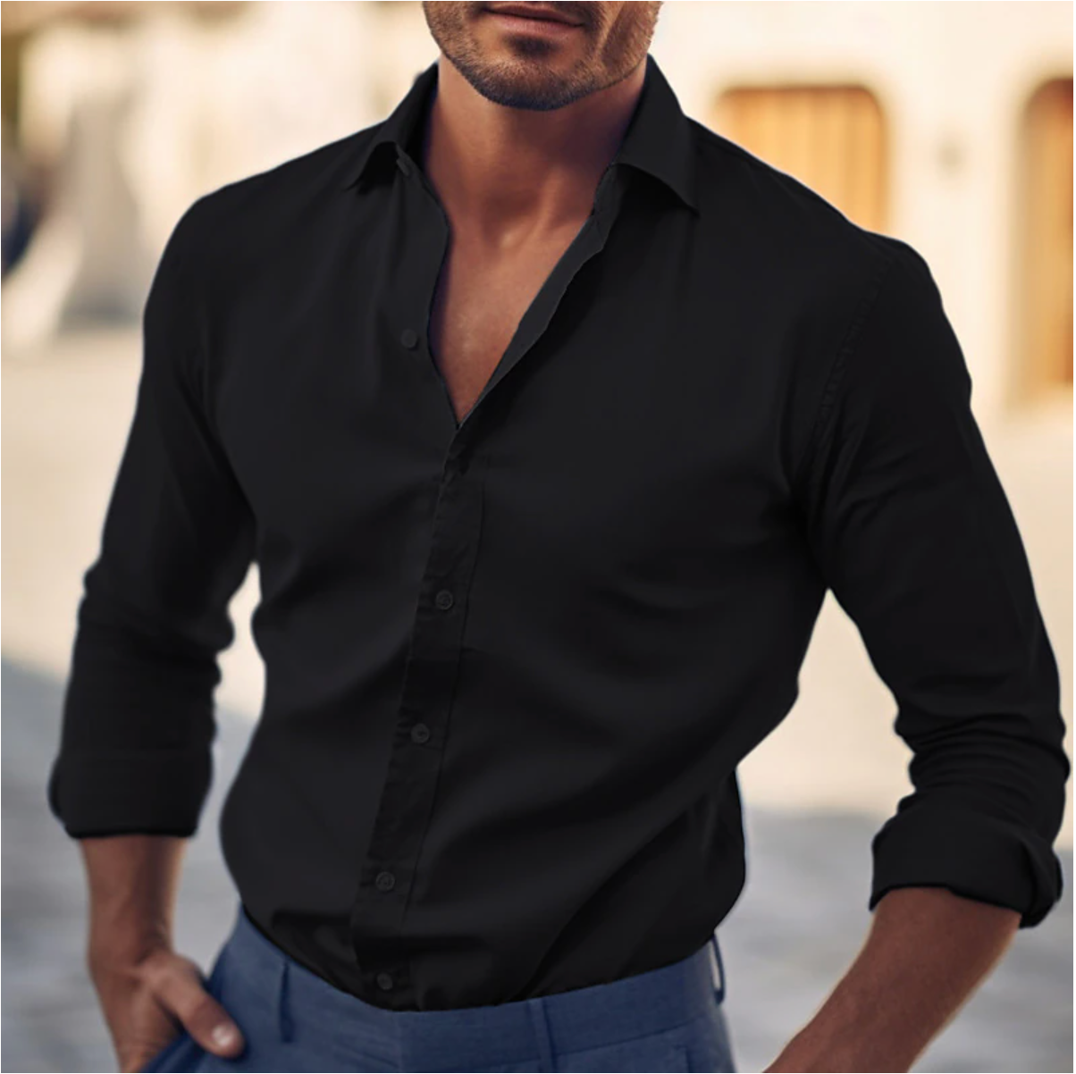 Chemise classique en coton pour homme, élégante et confortable 2