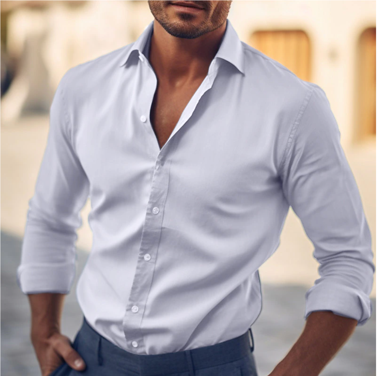 Chemise classique en coton pour homme, élégante et confortable 3