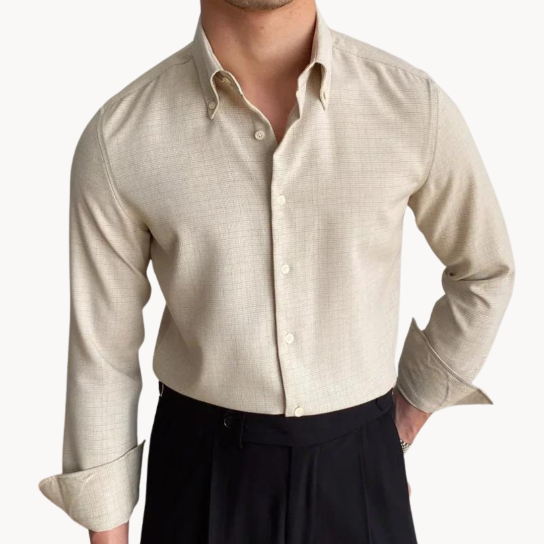 Chemise classique en coton pour homme avec col boutonné 0