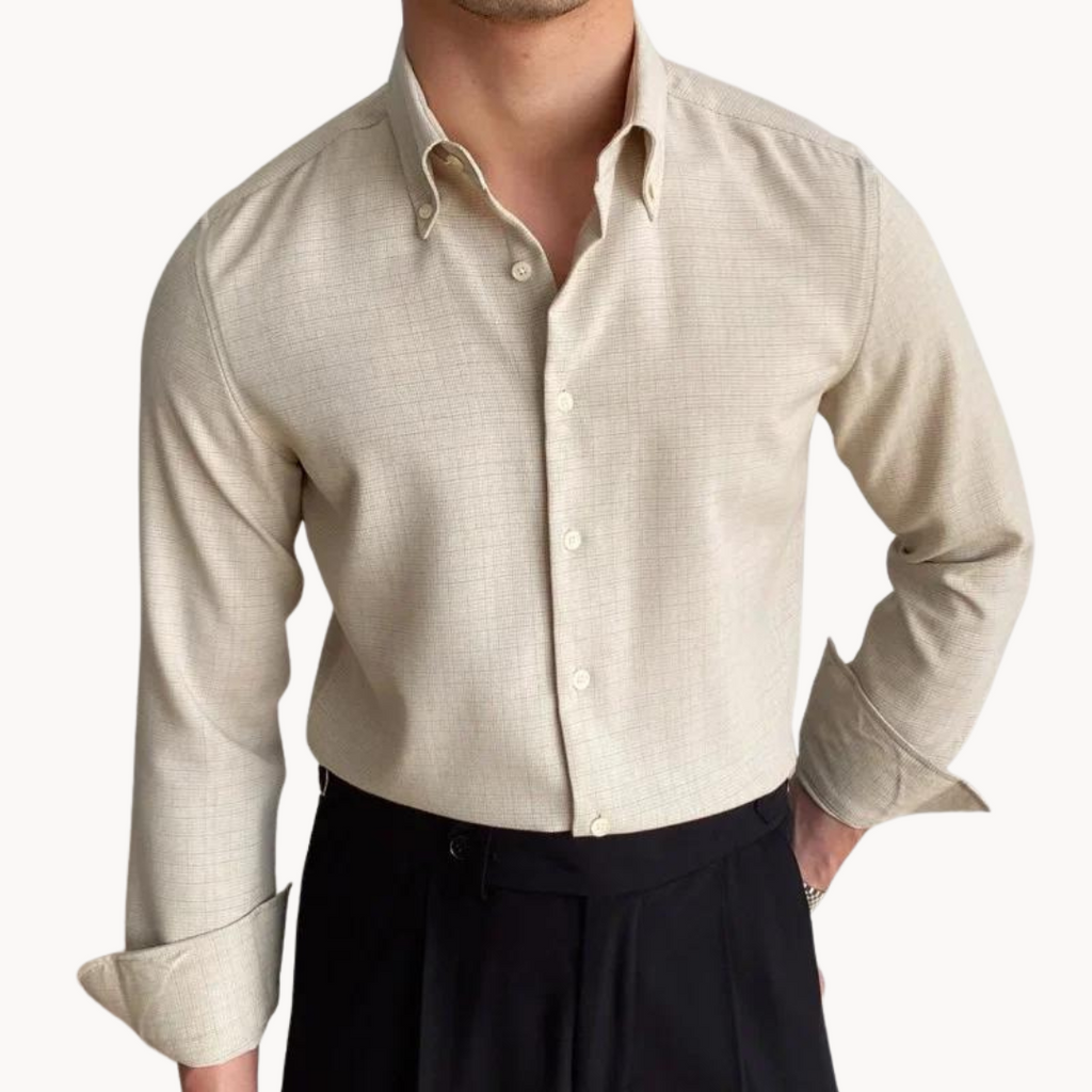 Chemise classique en coton pour homme avec col boutonné 1