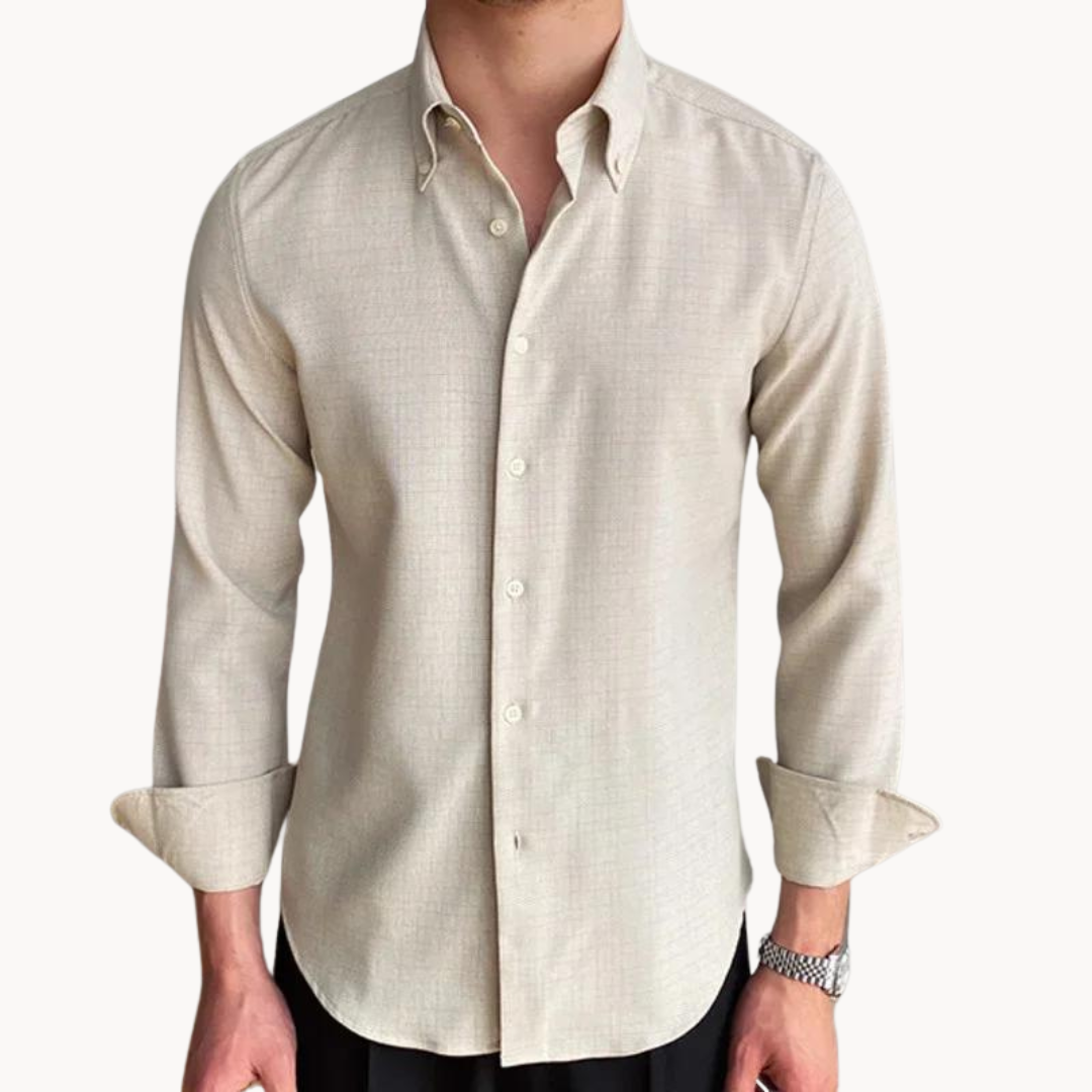 Chemise classique en coton pour homme avec col boutonné 2