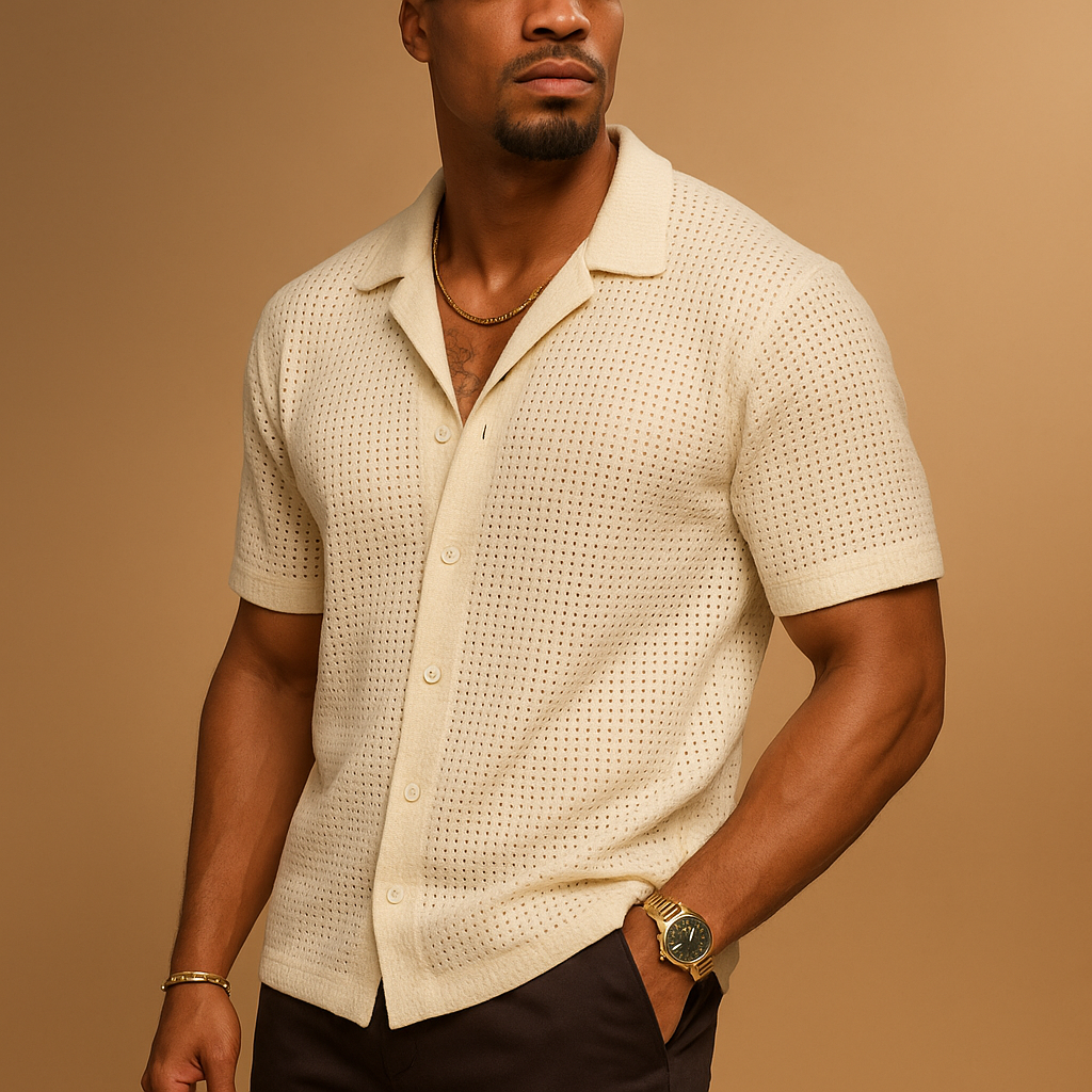 Chemise d'été à manches courtes en tricot pour homme 0