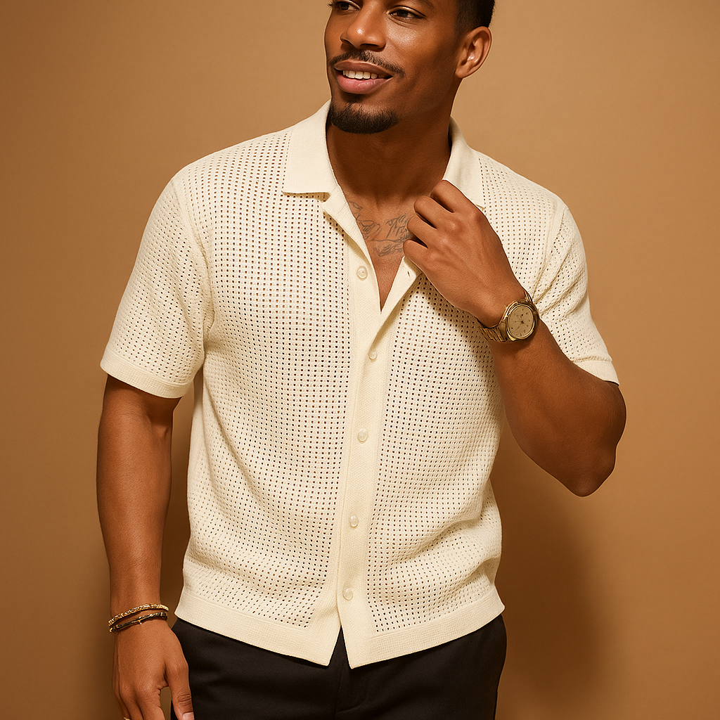Chemise d'été à manches courtes en tricot pour homme 1