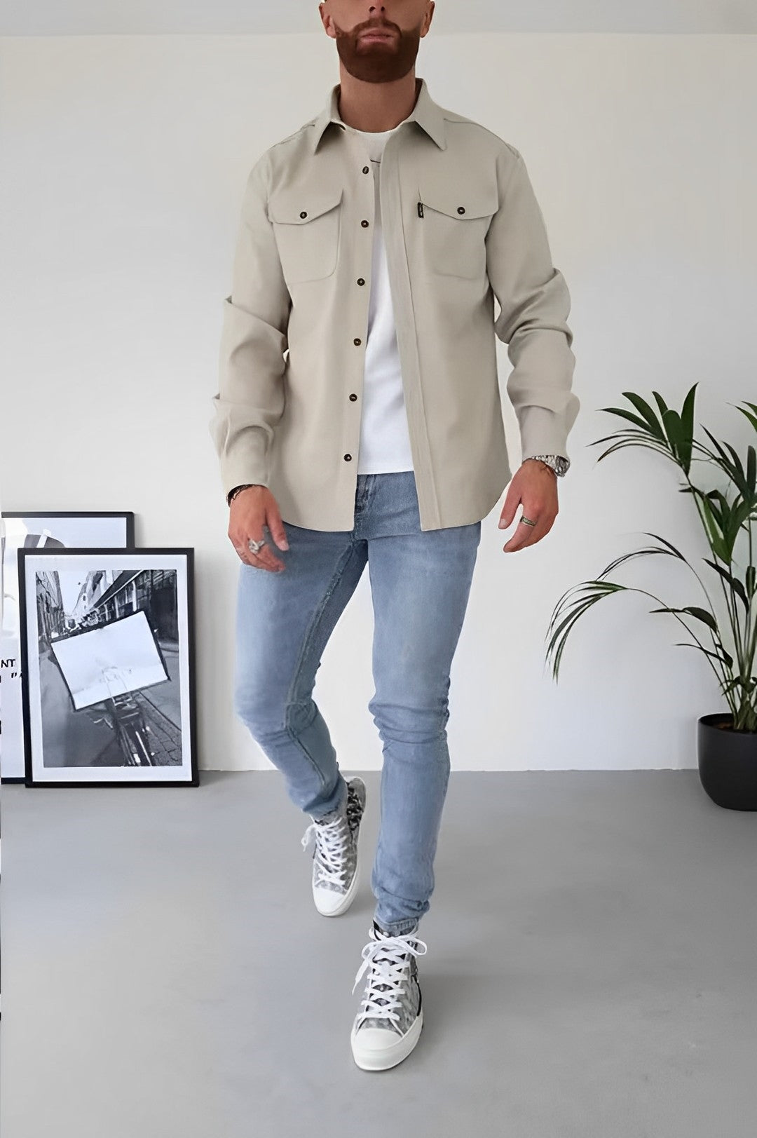 Chemise décontractée en coton doux pour homme 1