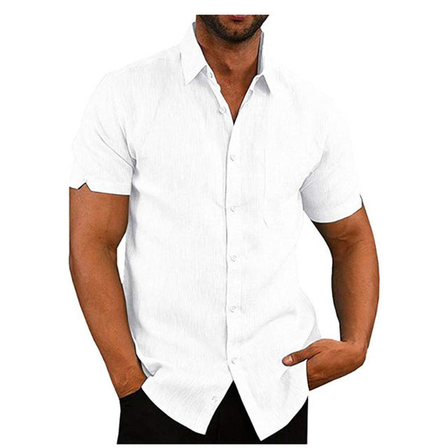Chemise décontractée en coton manche courte homme 0