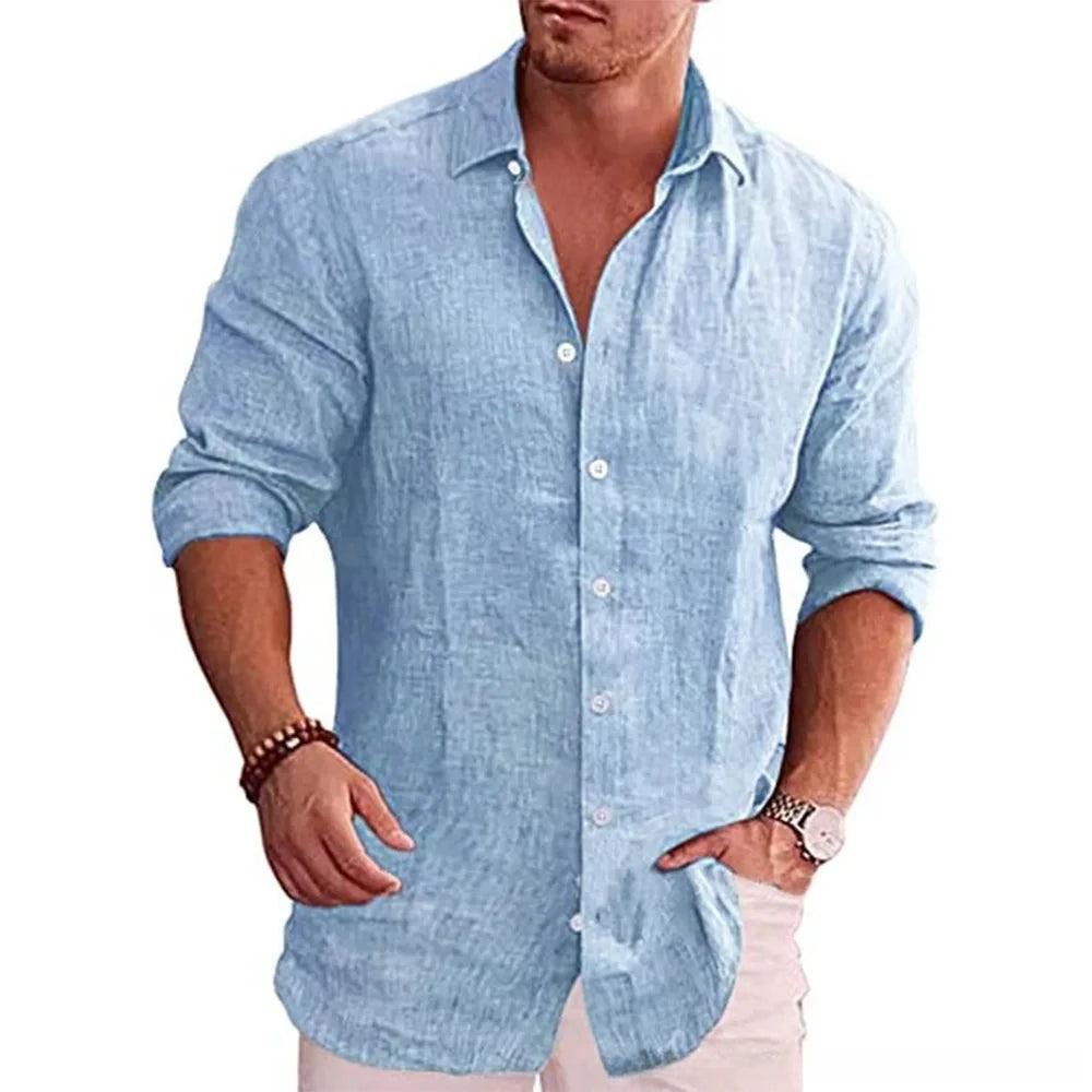 Chemise décontractée en coton pour homme avec col classique 0
