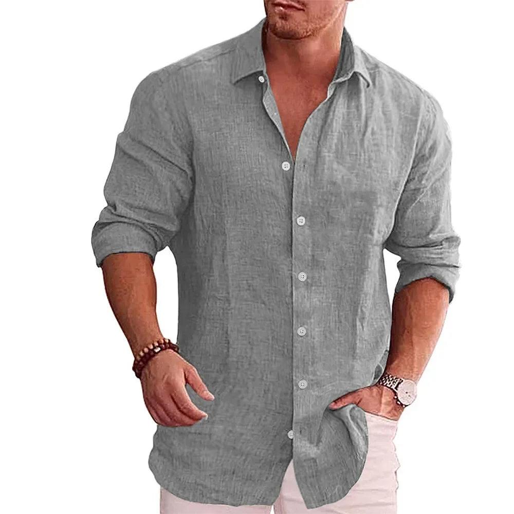 Chemise décontractée en coton pour homme avec col classique 1