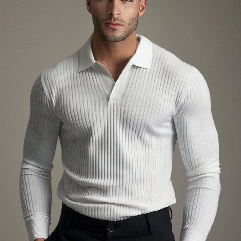 Chemise décontractée en polyester pour homme à col ouvert 0
