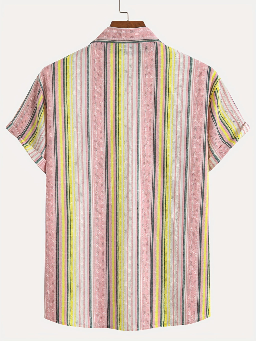 Chemise en coton homme à manches courtes avec rayures 5